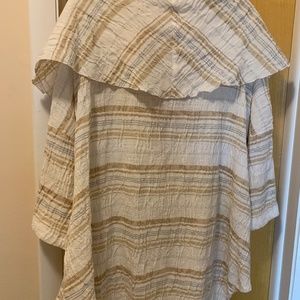 Crinkled linen oversized jacket